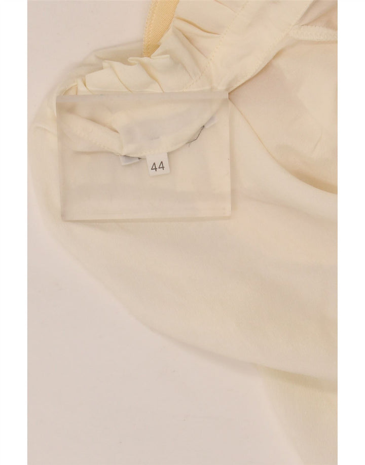 Blusa feminina vintage manga curta cropped IT 44 médio off white