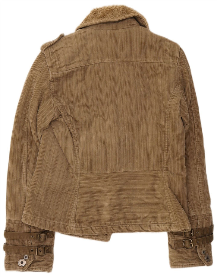Jaqueta de veludo militar feminina Diesel UK 12 médio cáqui