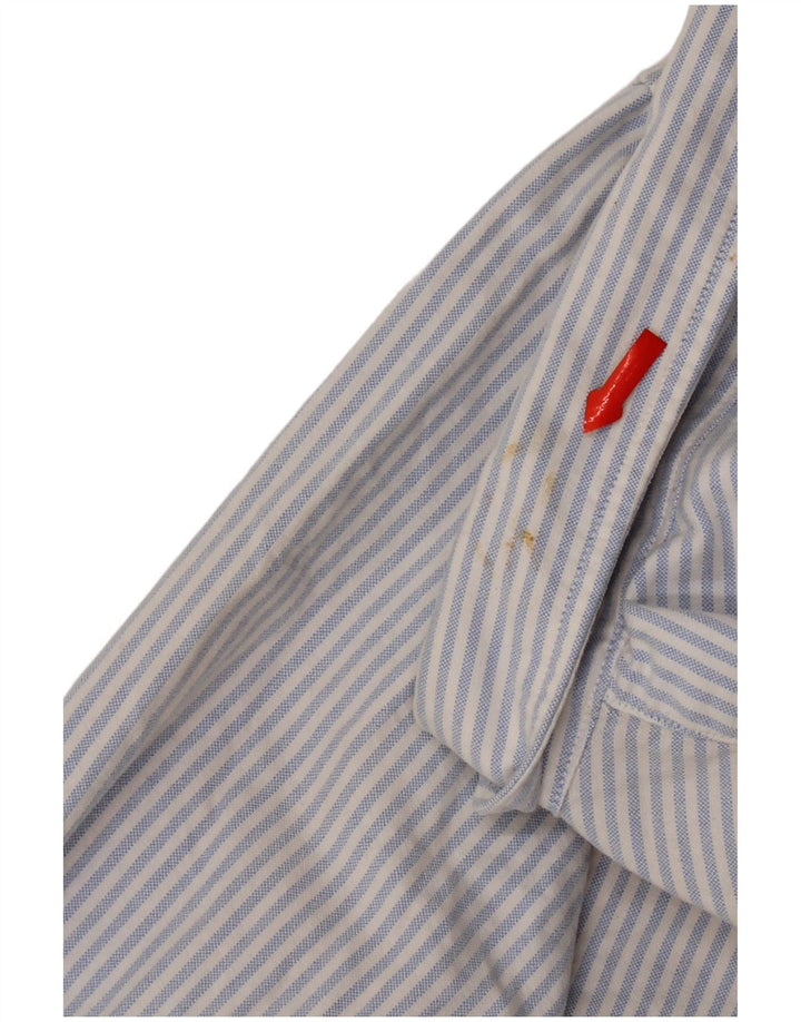 Camisa masculina Abercrombie & Fitch de algodão listrado azul médio