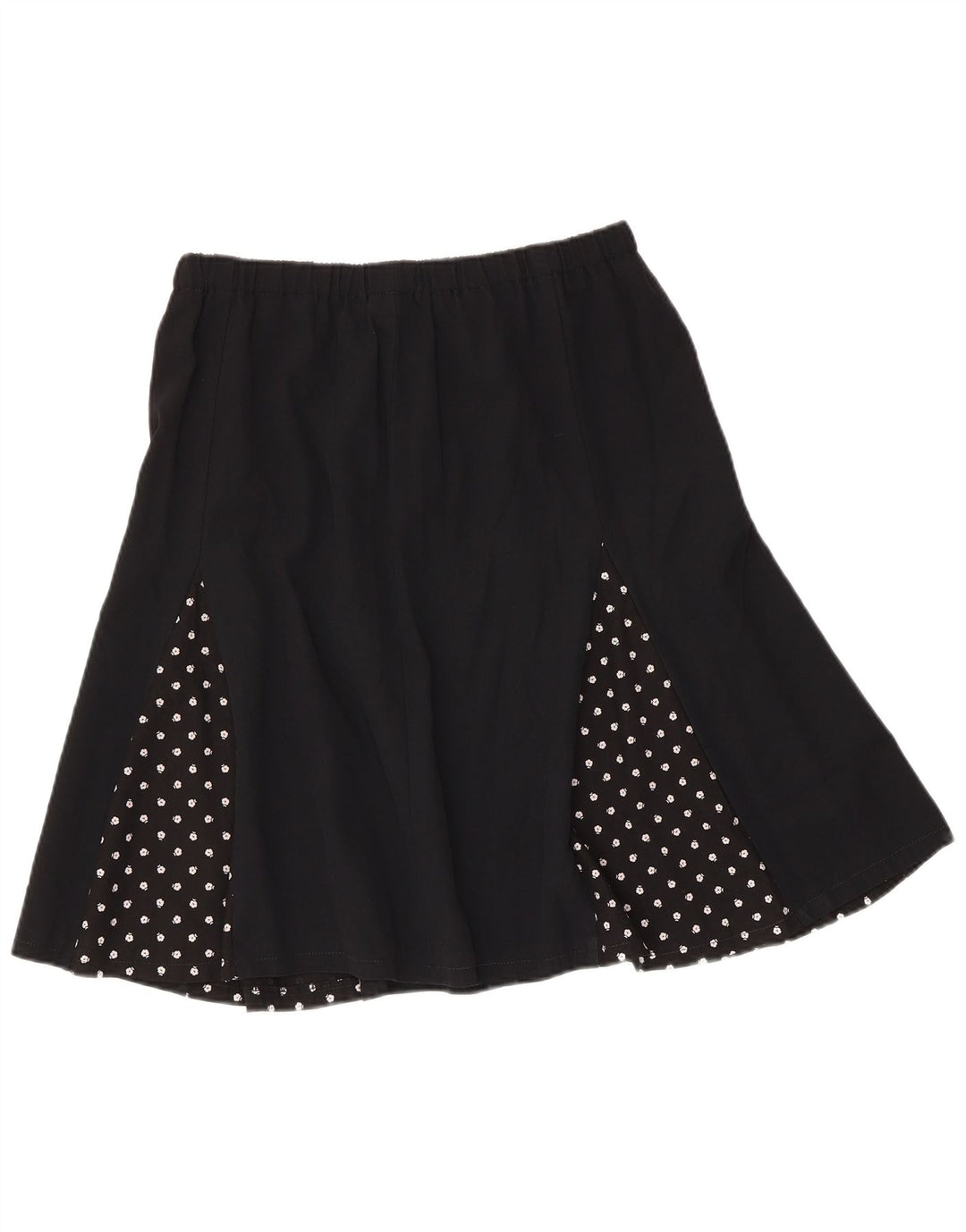 Saia vintage feminina linha A W30 médio preto manchado