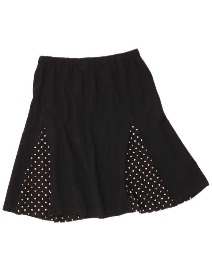 Saia vintage feminina linha A W30 médio preto manchado
