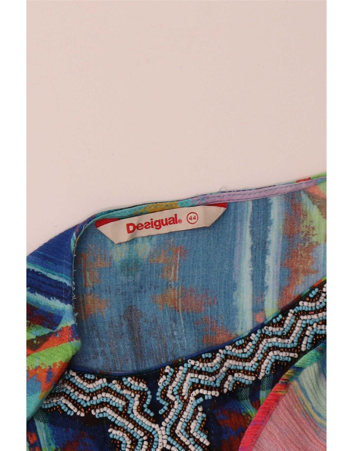 Desigual Vestido feminino com padrão abstrato tenda EU 44 XL multicolorido