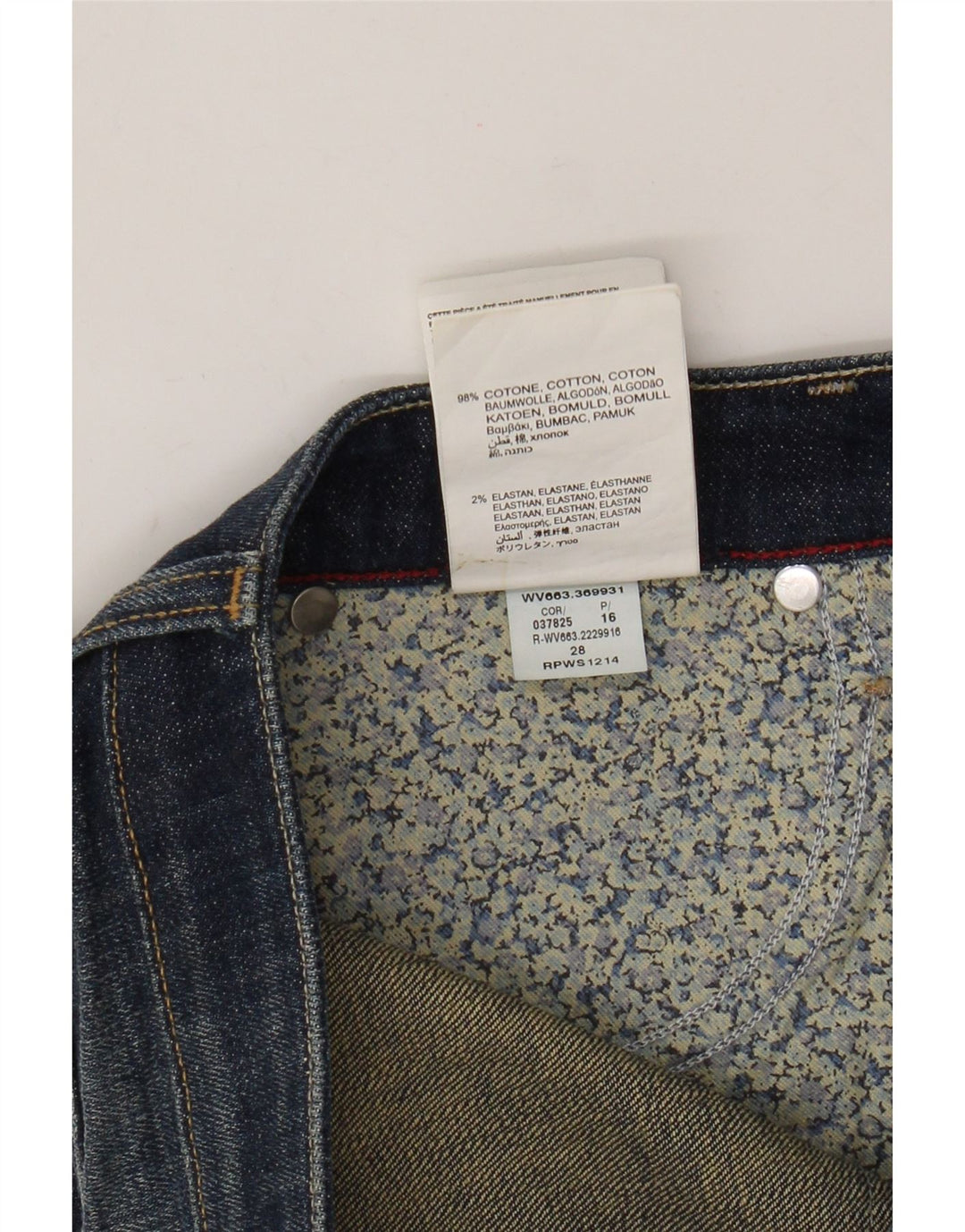 Shorts jeans feminino Replay W28 algodão azul médio
