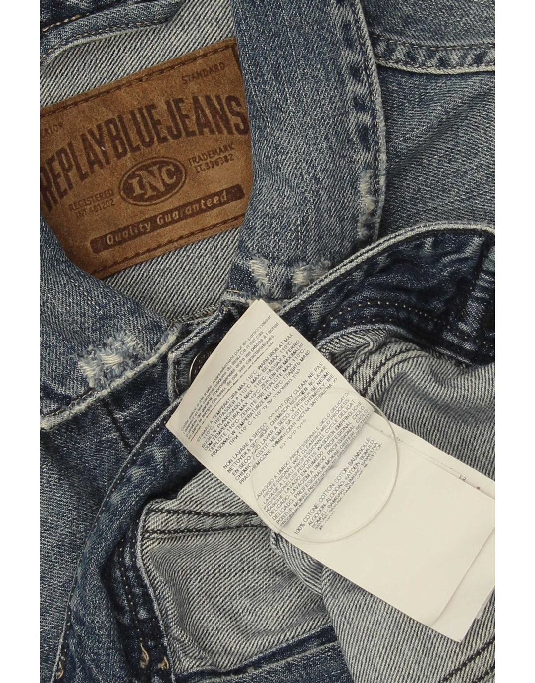 Jaqueta jeans feminina Replay desgastada Reino Unido 14 algodão azul médio