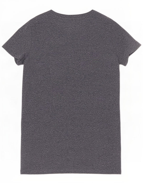 Aeropostale Womens Graphic T-Shirt Top UK 10 Small Navy Blue Flecked