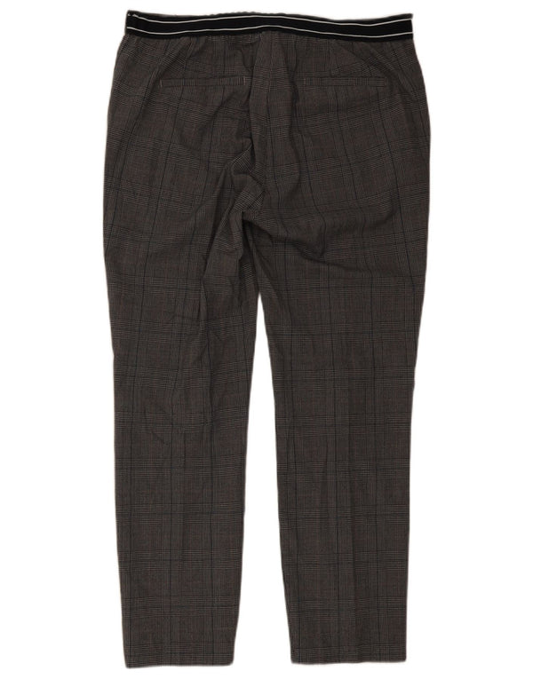Calça Chino Slim Feminina Zara XL W32 L27 Poliéster Xadrez Cinza