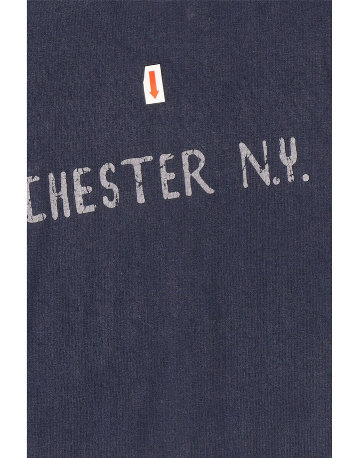 Camiseta masculina CHAMPION NY Rochester com estampa gráfica de algodão azul marinho médio
