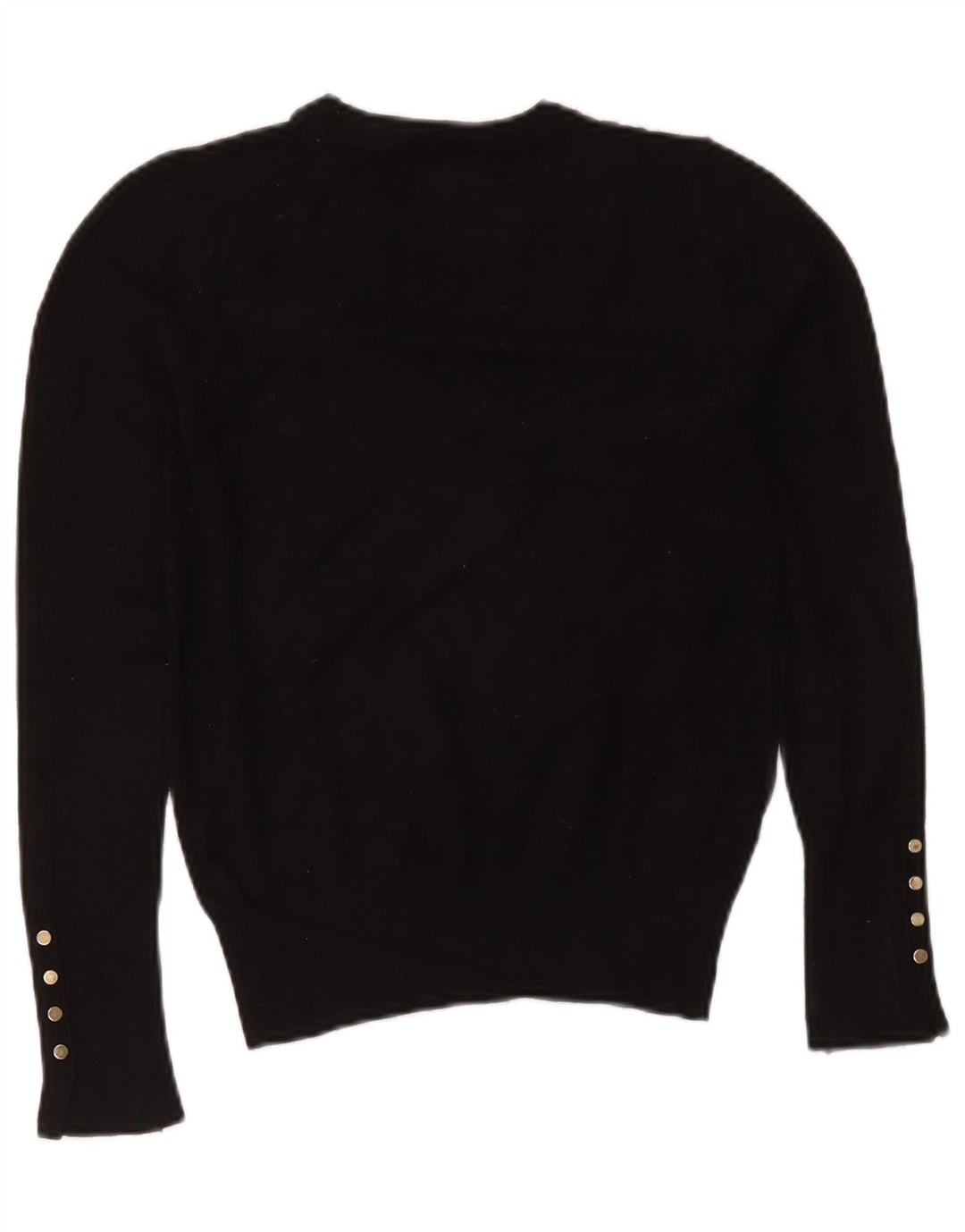 Zara Suéter feminino com gola redonda e gola redonda, preto pequeno, 10