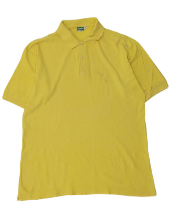 Camisa polo masculina DIADORA IT 52 grande algodão amarelo