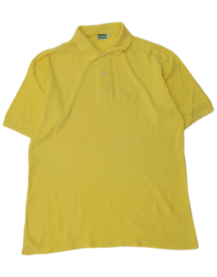Camisa polo masculina DIADORA IT 52 grande algodão amarelo