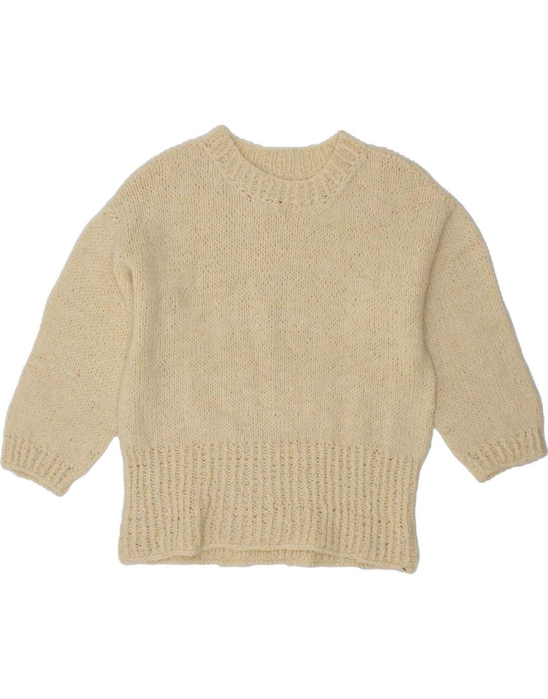 VINTAGE Womens Boat Neck Jumper Sweater UK 14 Large Off White Vintage Vintage and Second-Hand Vintage from Messina Hembry 
