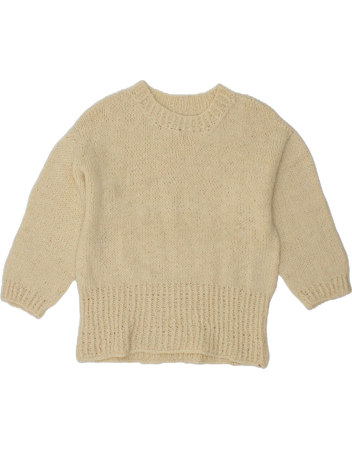 VINTAGE Womens Boat Neck Jumper Sweater UK 14 Large Off White Vintage Vintage and Second-Hand Vintage from Messina Hembry 