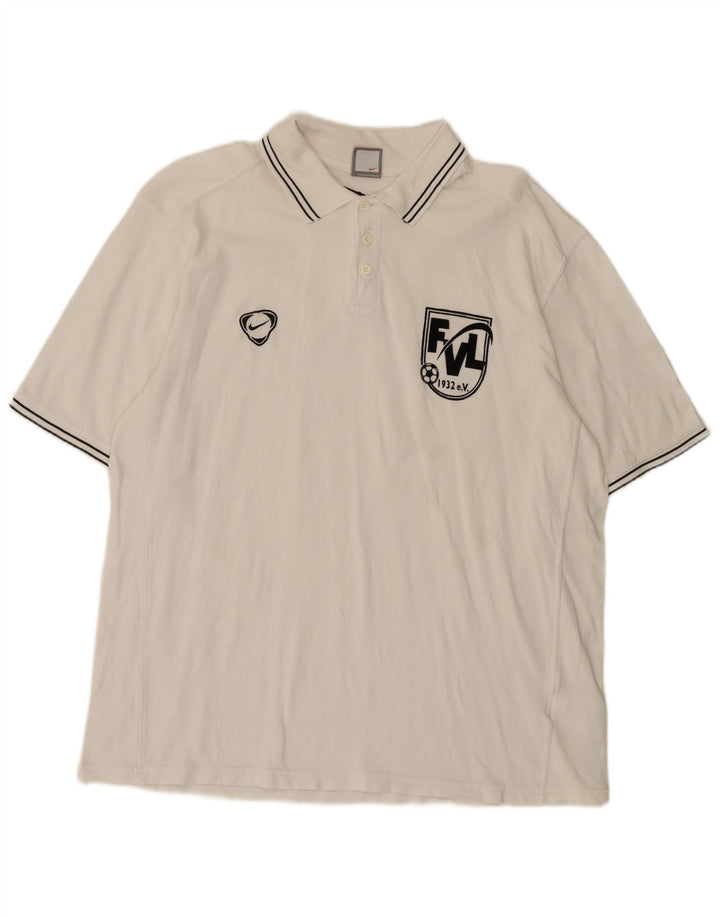 Camisa polo gráfica masculina Nike XL algodão branco