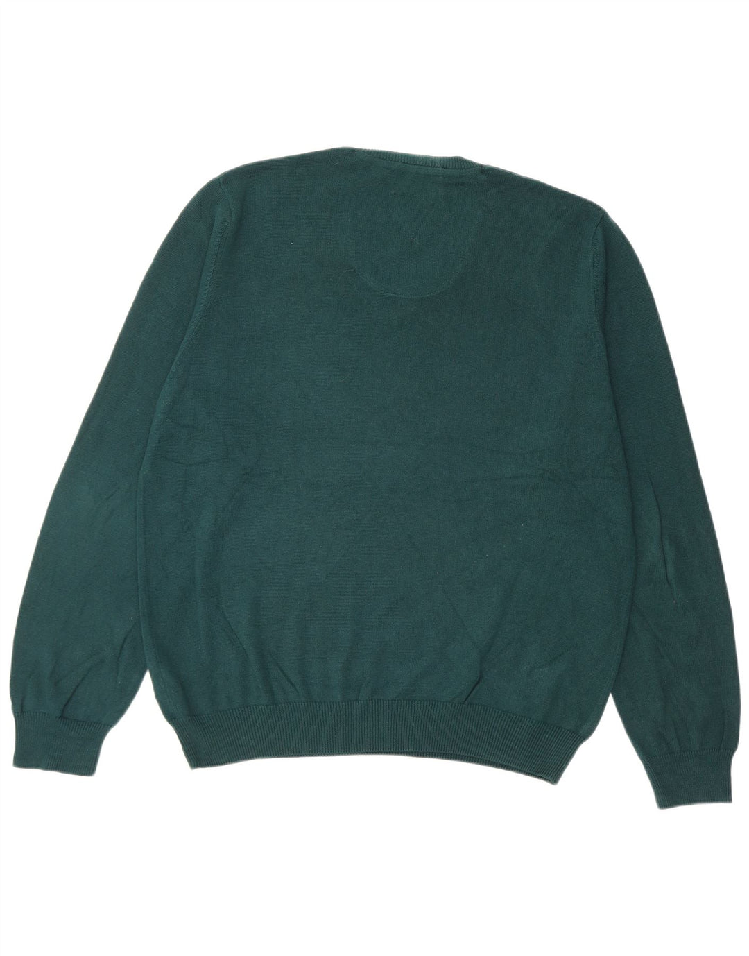 Suéter masculino Marks & Spencer com ajuste regular e decote em V, grande algodão verde