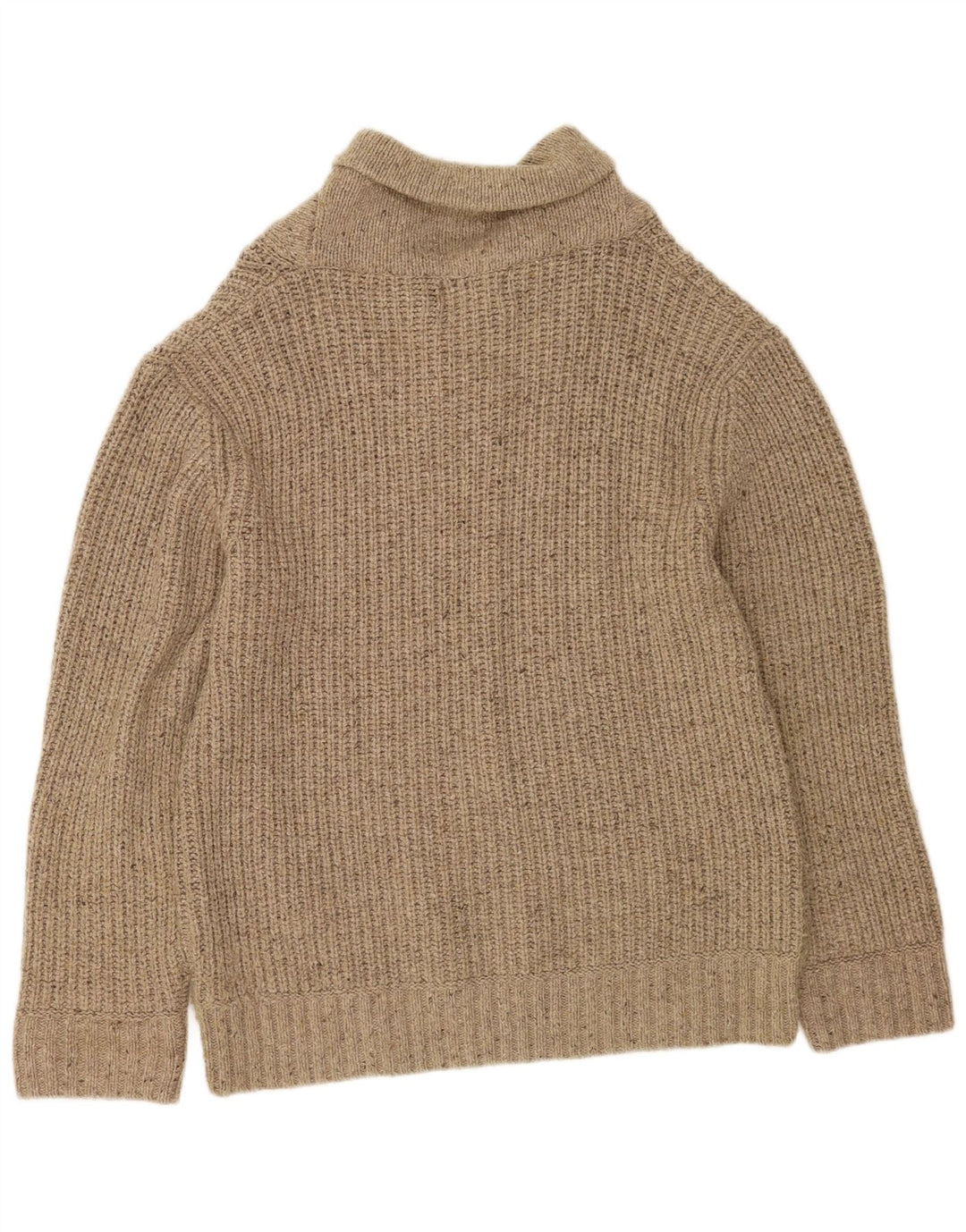 Suéter masculino Marks & Spencer Heritage com gola xale grande bege salpicado
