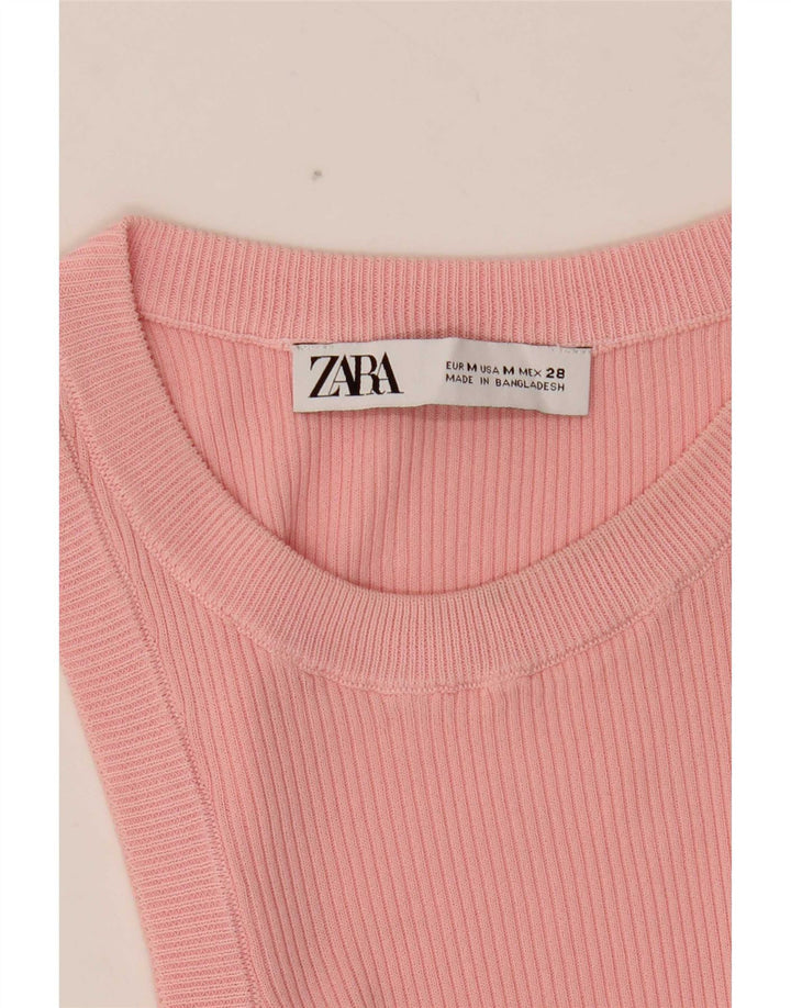 Zara Womens Vest Top UK 12 Medium Pink