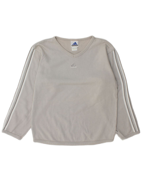 Adidas feminino oversized moletom jumper reino unido 10 pequeno cinza algodão