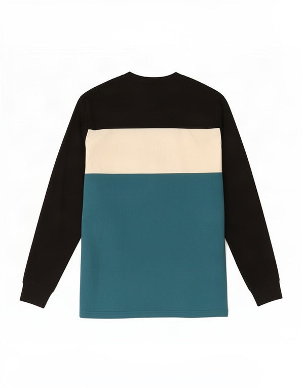 Vans Mens Graphic Top manga comprida pequeno preto colorblock algodão