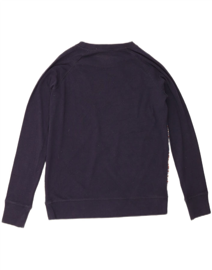 Eddie Bauer moletom feminino jumper UK 14 médio azul marinho algodão