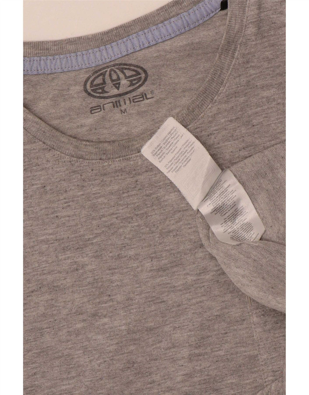 Camiseta Animal Masculina Gráfica Top Algodão Cinza Médio