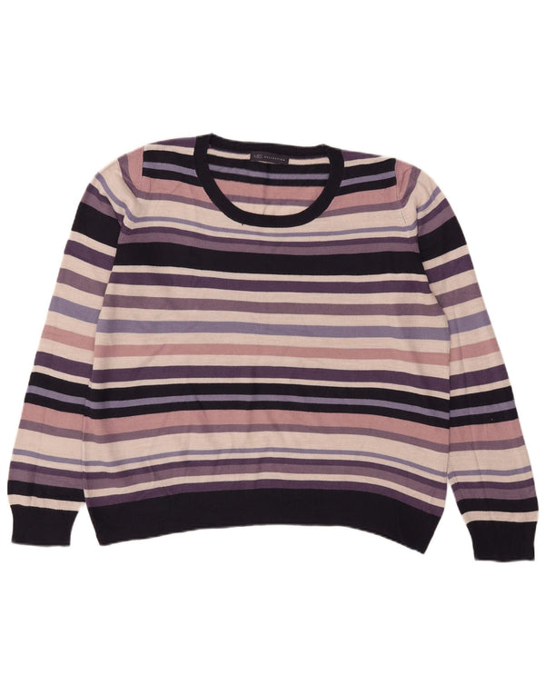 Suéter feminino Marks & Spencer com gola canoa Reino Unido 16 grande multicolorido