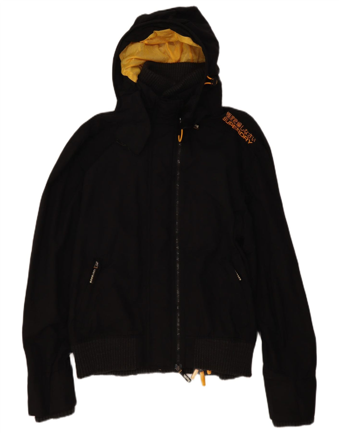 Jaqueta bomber com capuz feminina Superdry Windbomber UK 20 2XL poliéster preto