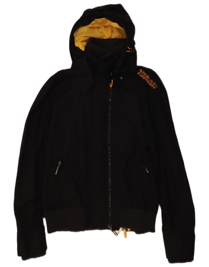 Jaqueta bomber com capuz feminina Superdry Windbomber UK 20 2XL poliéster preto