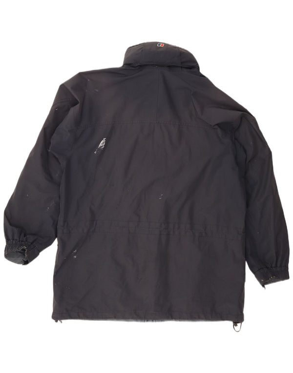 Jaqueta de chuva masculina Berghaus com capuz UK 40 grande nylon azul marinho