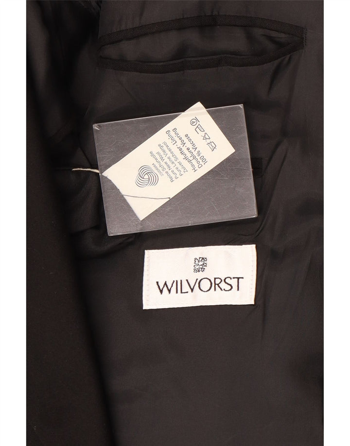 Jaqueta Blazer Masculina Wilvorst com 1 Botão Reino Unido 42 XL Lã Preta