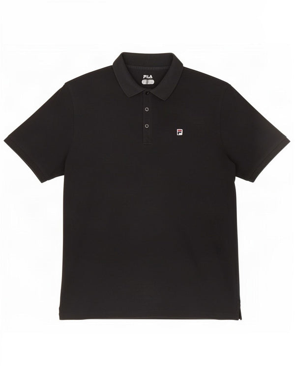 Camisa polo masculina Fila grande algodão preto