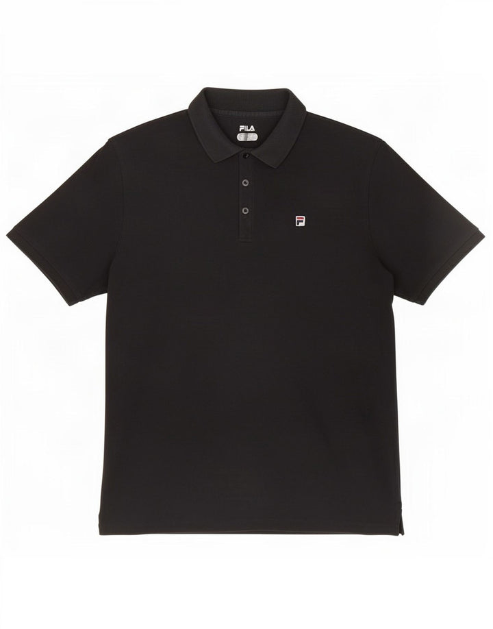 Camisa polo masculina Fila grande algodão preto