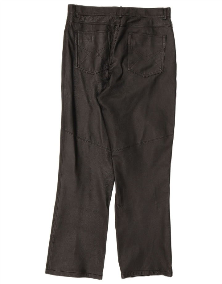Calça feminina reta de couro C&A W29 L28 couro preto