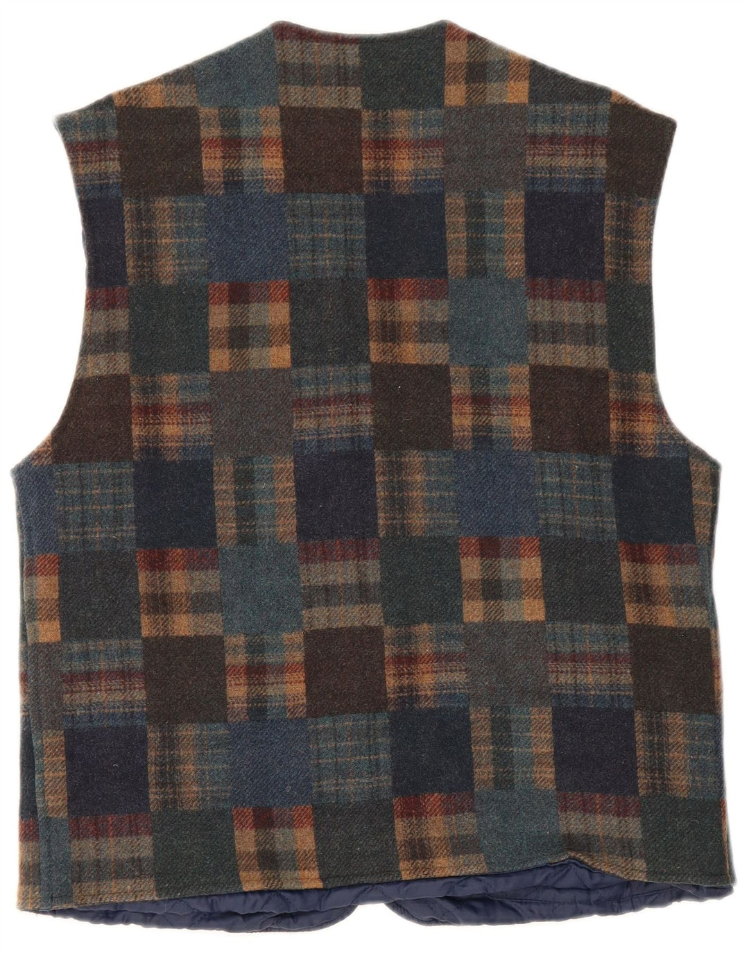 Colete masculino vintage IT 48 lã xadrez multicolorida média