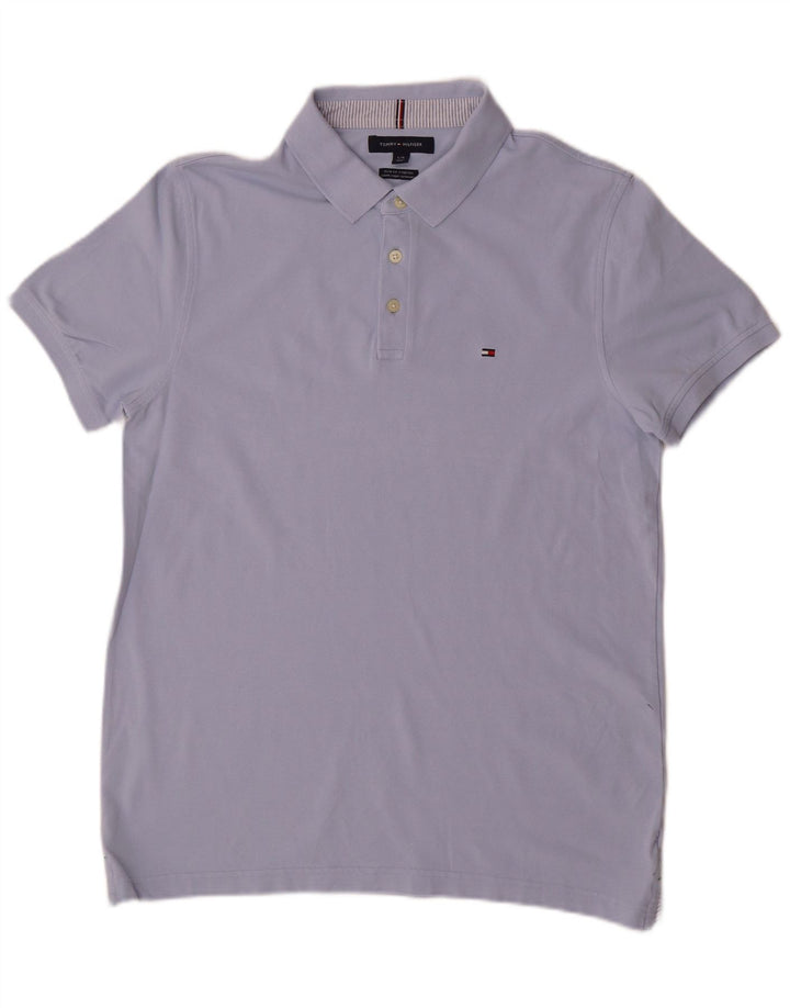 Camisa polo masculina Tommy Hilfiger Slim Fit grande algodão azul