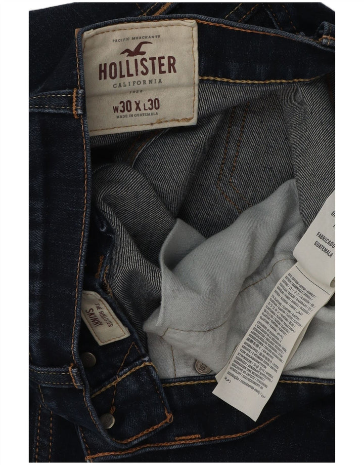 Jeans retos masculinos HOLLISTER W30 L30 algodão azul marinho