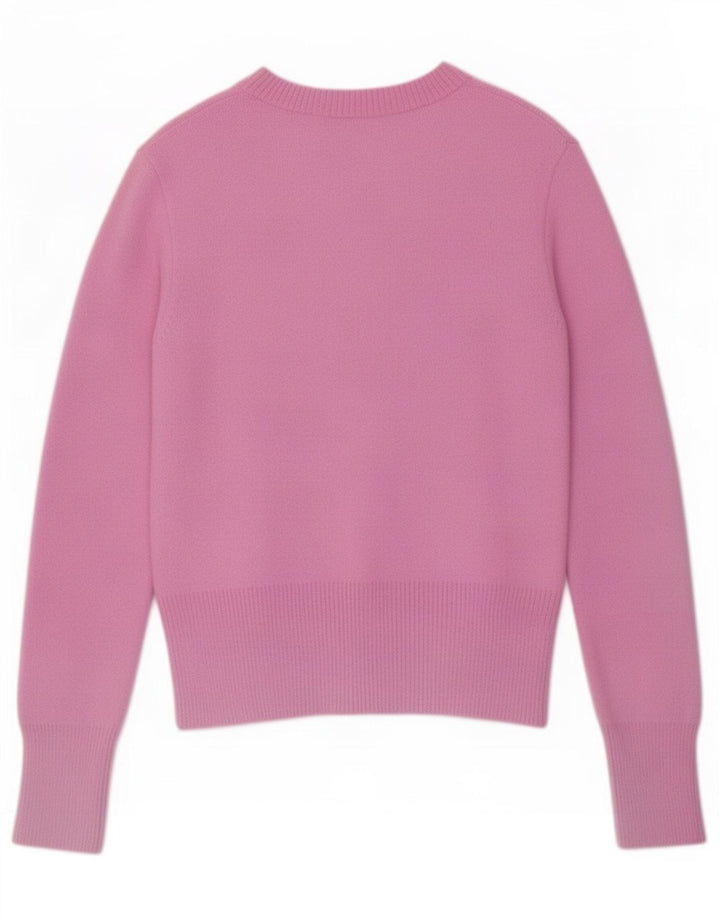 Suéter cardigã feminino Zara UK 12 poliamida rosa médio