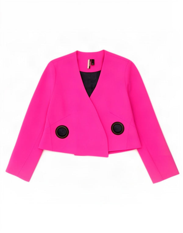 Jaqueta Bolero feminina Topshop Reino Unido 8 poliéster rosa pequeno
