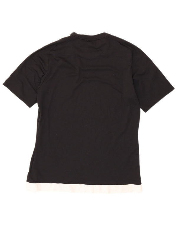 Adidas Mens Climalite Camiseta Top Médio Preto Colorblock Poliéster