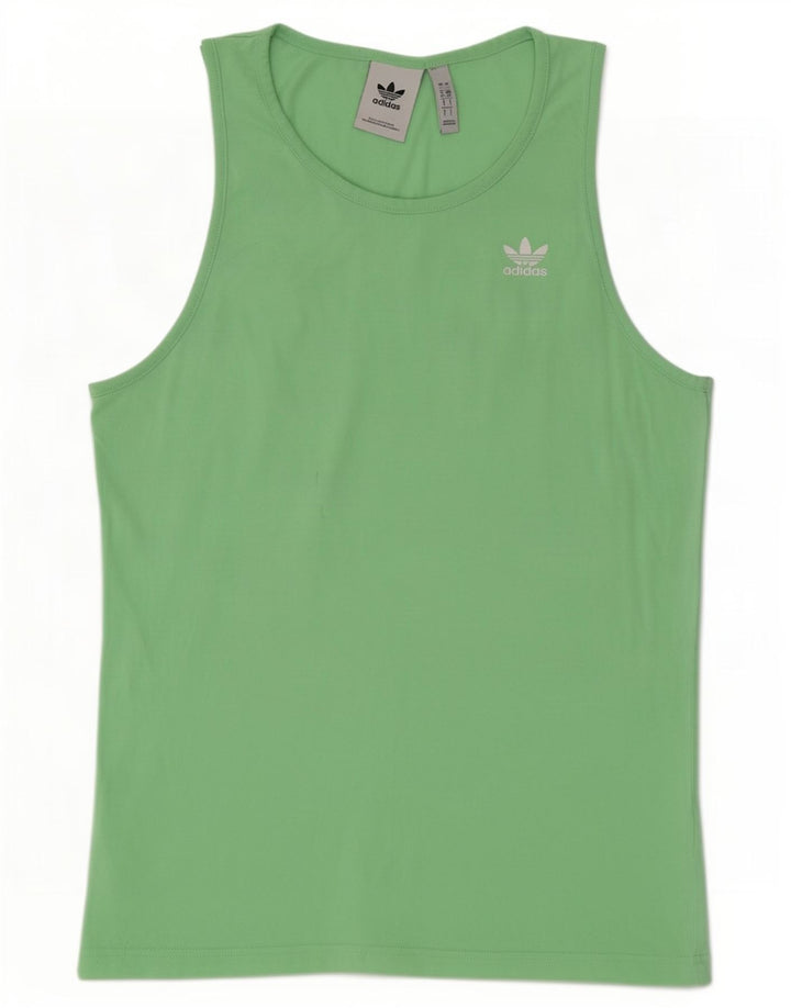 Adidas Mens Colete Top Pequeno Algodão Verde