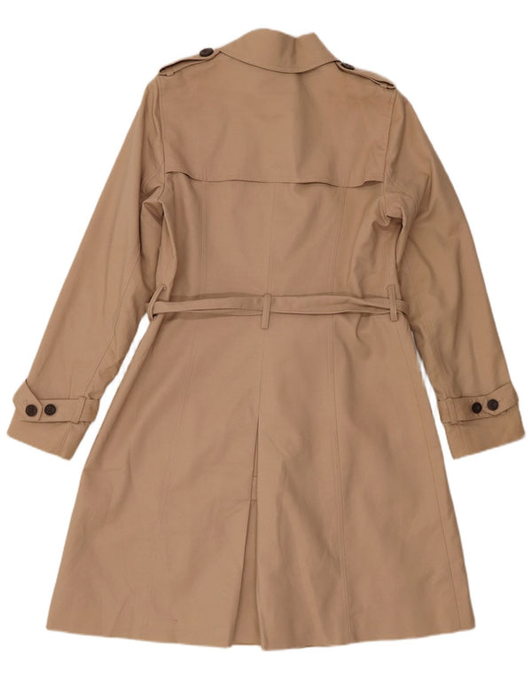 Hobbs Trench Coat feminino UK 10 pequeno algodão bege