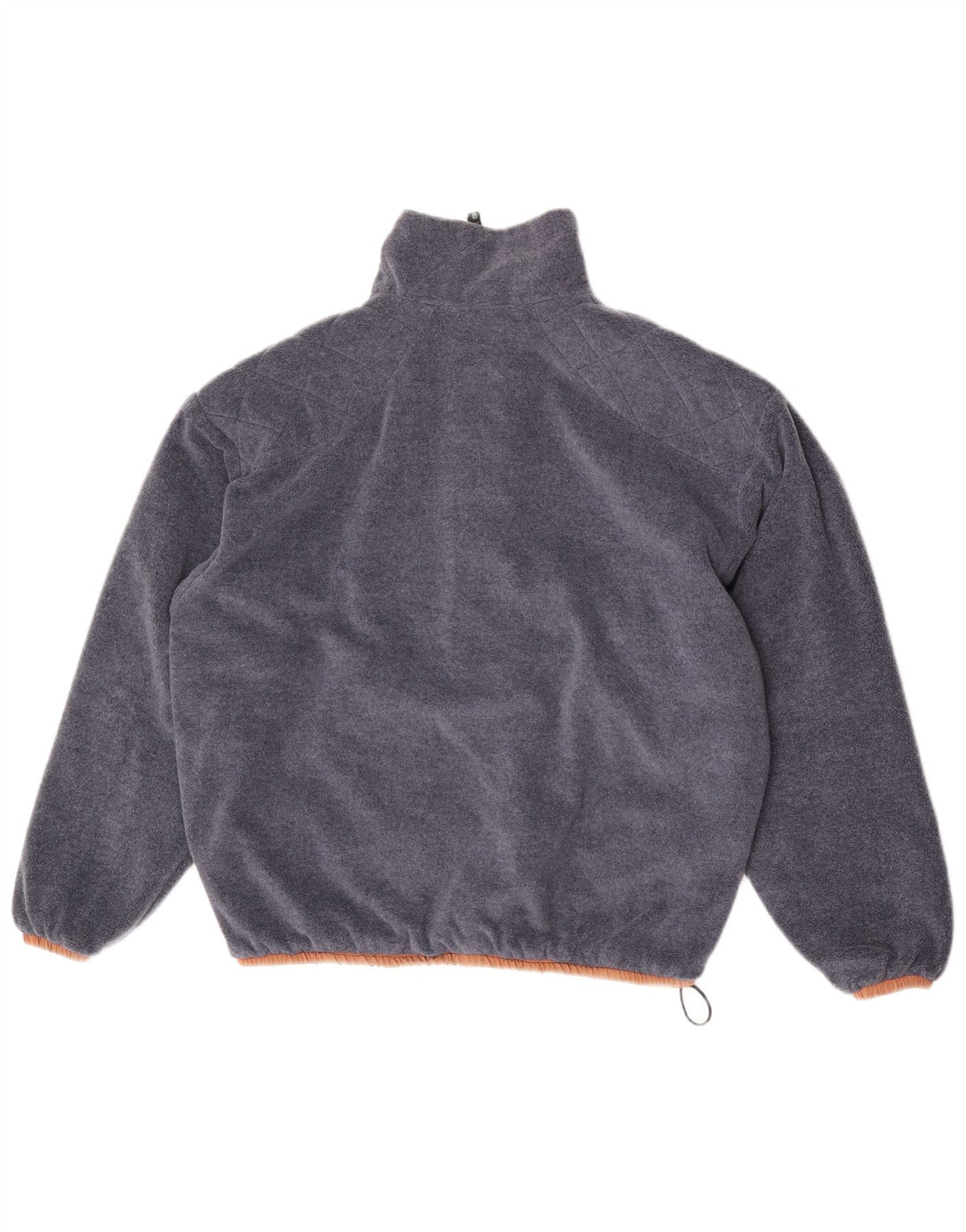 Jaqueta reversível de lã de grandes dimensões masculina vintage poliamida marrom pequena