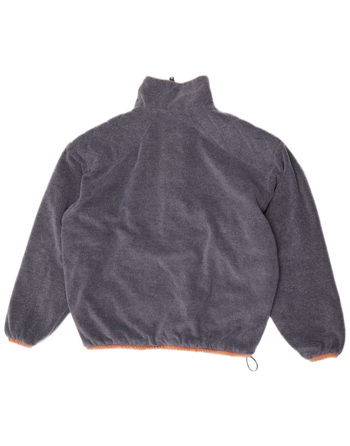 Jaqueta reversível de lã de grandes dimensões masculina vintage poliamida marrom pequena