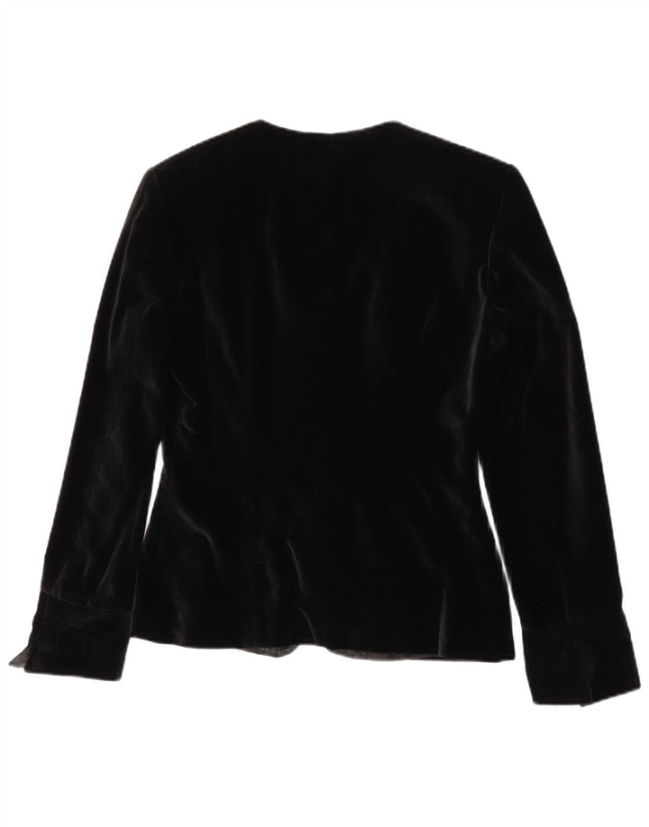 Conjunto de saia feminina superior de veludo com 4 botões e 2 peças IT 42 médio W28 preto