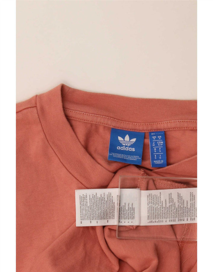 Adidas Mens Graphic T-Shirt Top Pequeno Algodão Rosa