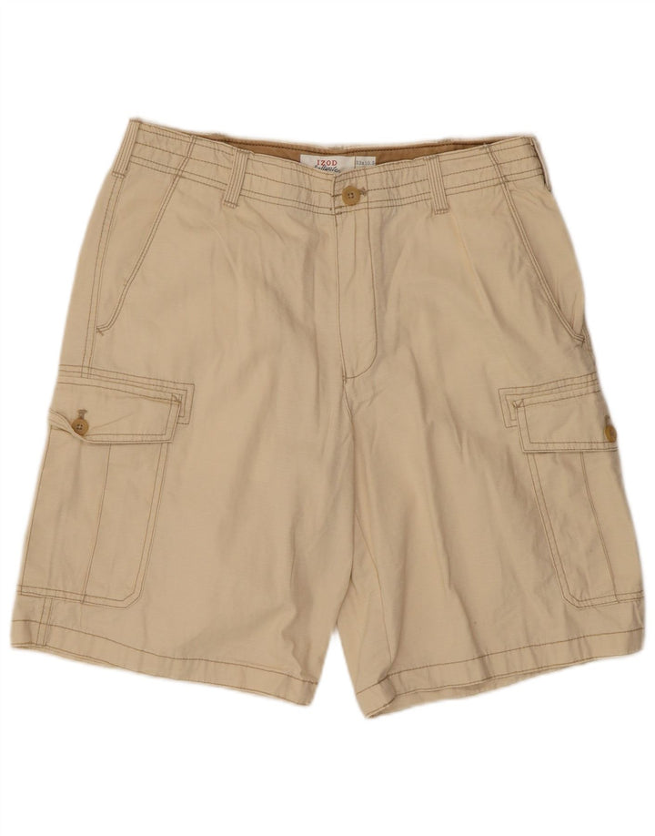 Shorts cargo masculino IZOD água salgada W33 algodão bege médio