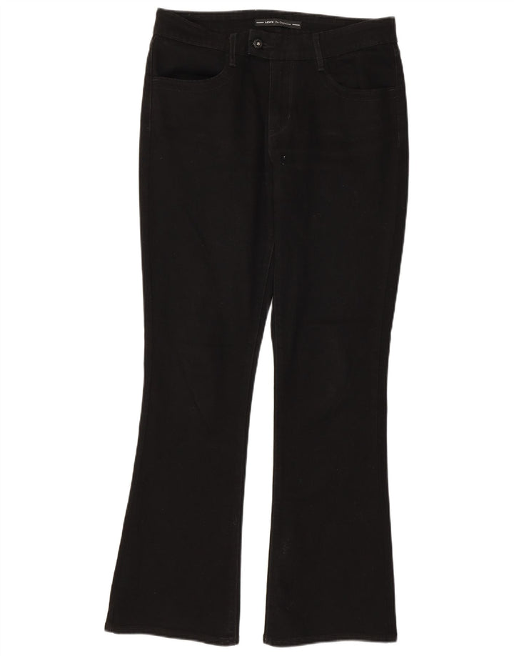 Calça jeans feminina Bootcut Levi's US 10 grande W32 L31 algodão preto