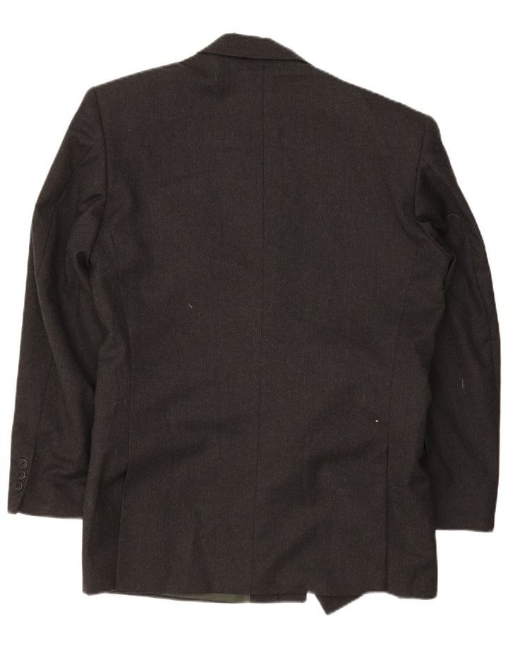 Jaqueta blazer masculina vintage com peito duplo IT 46 pequena lã preta