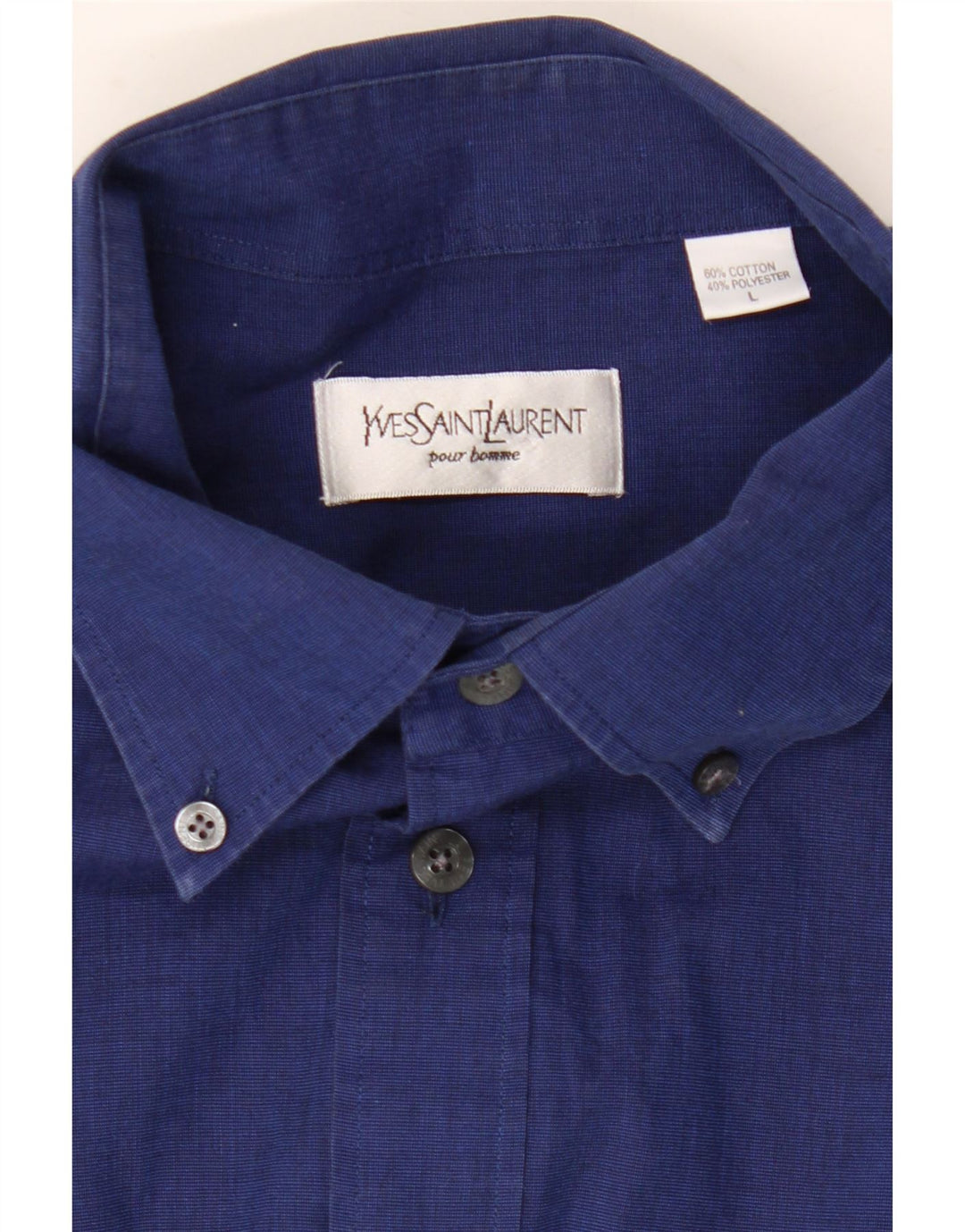 Camisa masculina Yves Saint Laurent grande algodão azul marinho