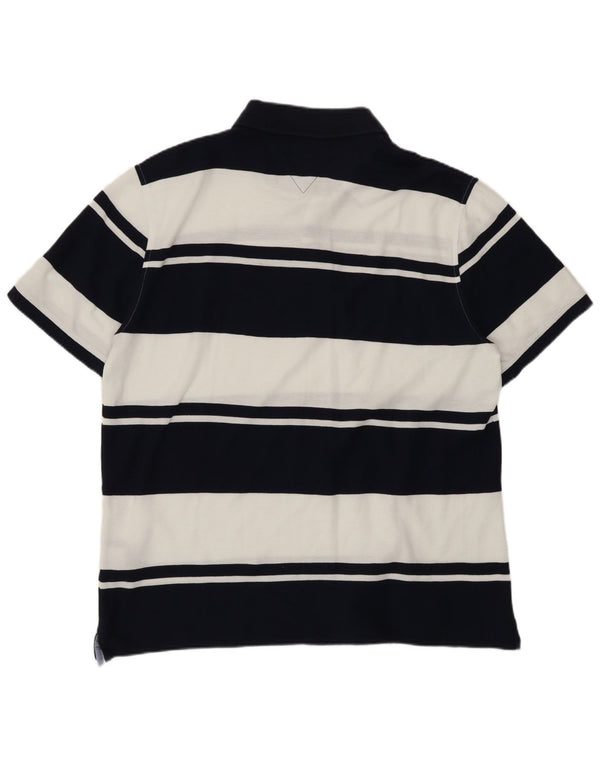 Camisa polo masculina Tommy Hilfiger XL azul marinho listrado algodão