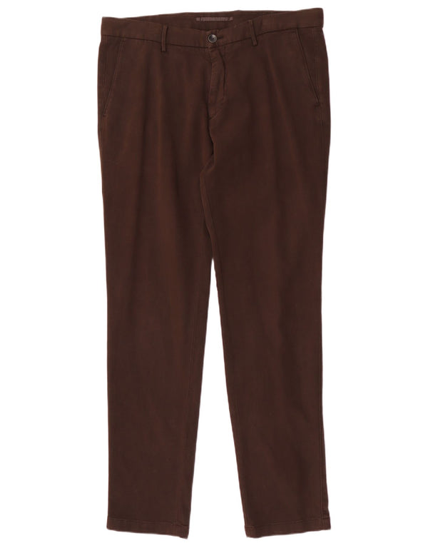 Calça Chino Masculina Massimo Dutti Slim Fit UE 44 Grande W34 L31 Algodão Marrom